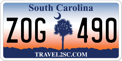 SC license plate ZOG490