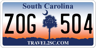 SC license plate ZOG504