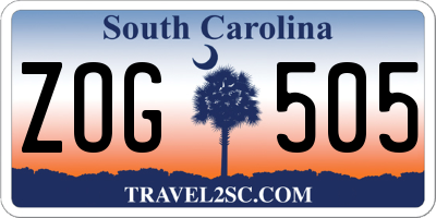SC license plate ZOG505