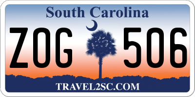 SC license plate ZOG506