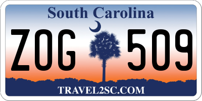 SC license plate ZOG509