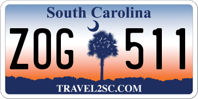 SC license plate ZOG511