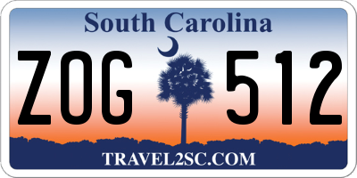 SC license plate ZOG512