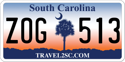 SC license plate ZOG513