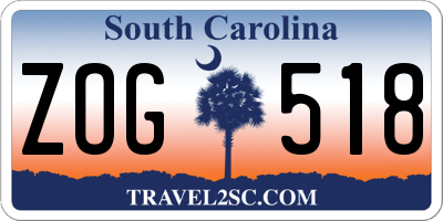 SC license plate ZOG518
