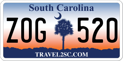 SC license plate ZOG520