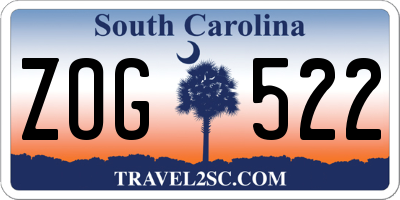 SC license plate ZOG522