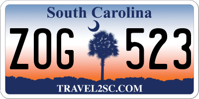 SC license plate ZOG523