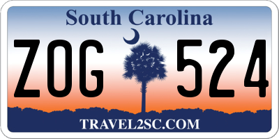 SC license plate ZOG524