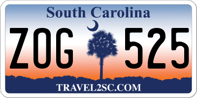 SC license plate ZOG525