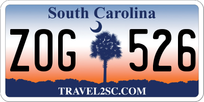 SC license plate ZOG526