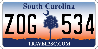 SC license plate ZOG534