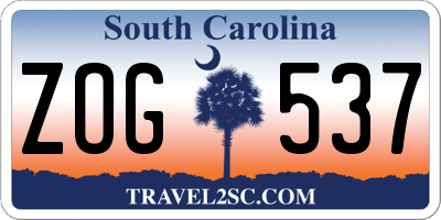 SC license plate ZOG537