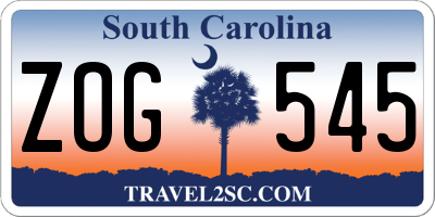 SC license plate ZOG545
