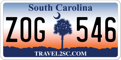 SC license plate ZOG546