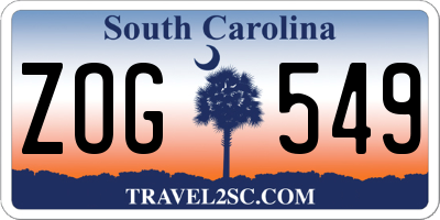 SC license plate ZOG549