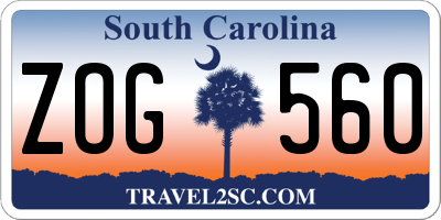 SC license plate ZOG560