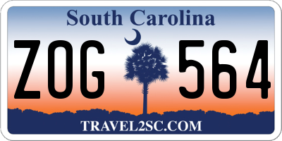 SC license plate ZOG564