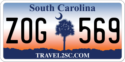 SC license plate ZOG569