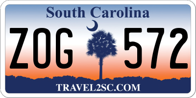 SC license plate ZOG572