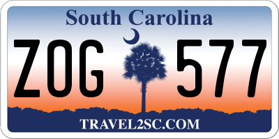 SC license plate ZOG577