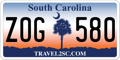 SC license plate ZOG580