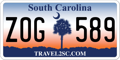 SC license plate ZOG589