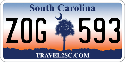 SC license plate ZOG593