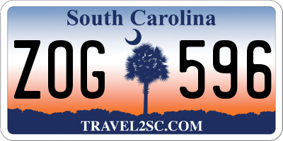 SC license plate ZOG596