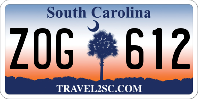 SC license plate ZOG612