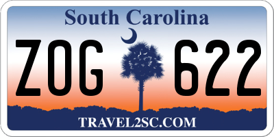 SC license plate ZOG622