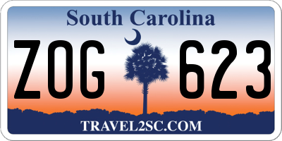 SC license plate ZOG623