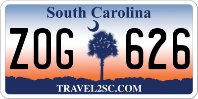 SC license plate ZOG626