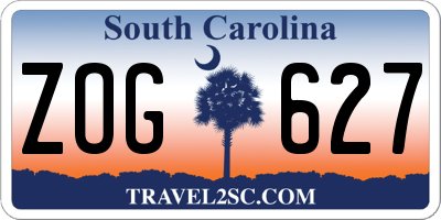 SC license plate ZOG627