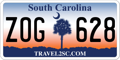 SC license plate ZOG628