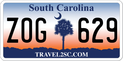 SC license plate ZOG629