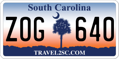 SC license plate ZOG640