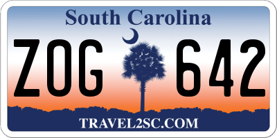 SC license plate ZOG642