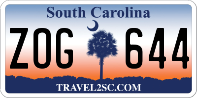 SC license plate ZOG644
