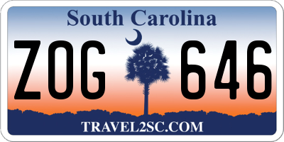 SC license plate ZOG646