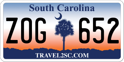 SC license plate ZOG652