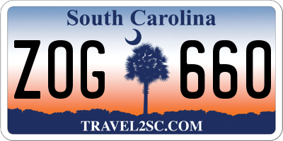 SC license plate ZOG660