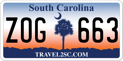 SC license plate ZOG663