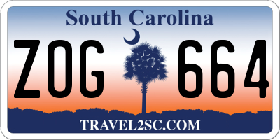 SC license plate ZOG664