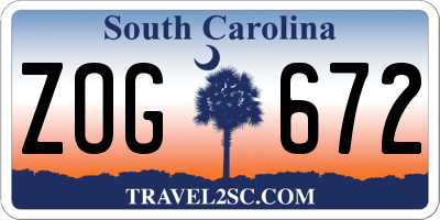 SC license plate ZOG672