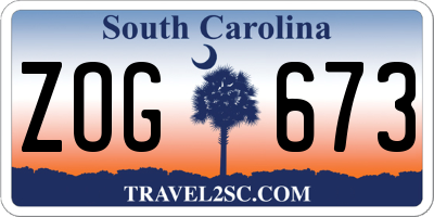 SC license plate ZOG673