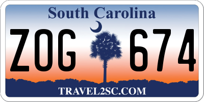 SC license plate ZOG674
