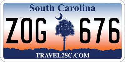 SC license plate ZOG676