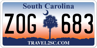 SC license plate ZOG683