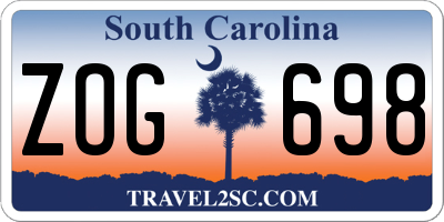 SC license plate ZOG698